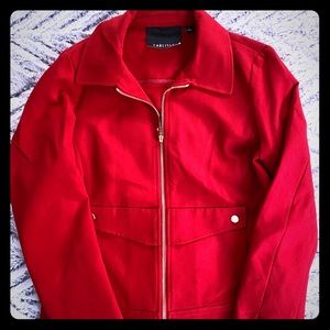 EUC Carlisle red blazer with gold zipper
